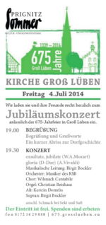 Einladung Jubiläumskonzert