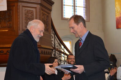 Der Präses, Christian Kirsch, verabschiedet Johannes Wauer