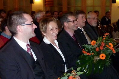 v.l. Pfarrer Preisler, Generalsuperintendentin Asmus, Pfarrer Günther, Präses Dr. Hinze, Präses Förster